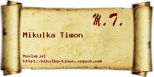 Mikulka Timon névjegykártya